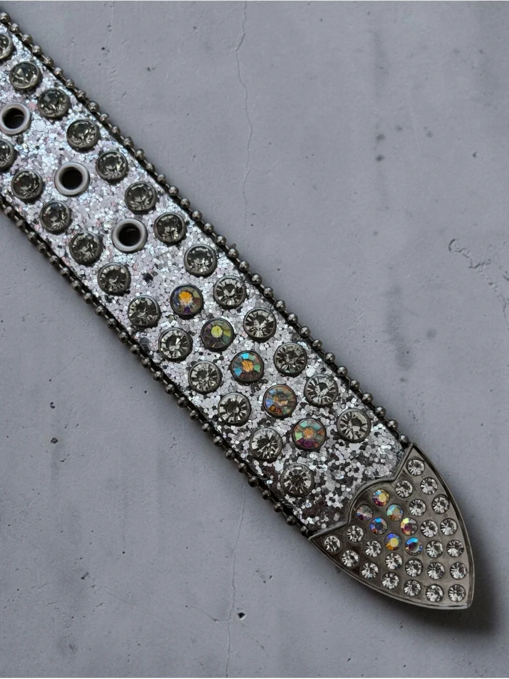 Target Silver Rhinestone Studded Women's Belt - Picture 3 of 4